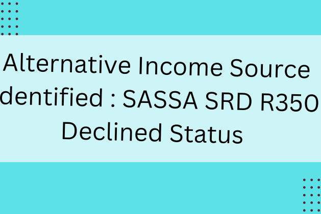 Alternative Income Source Identified : SASSA SRD R350 Declined Status 2024