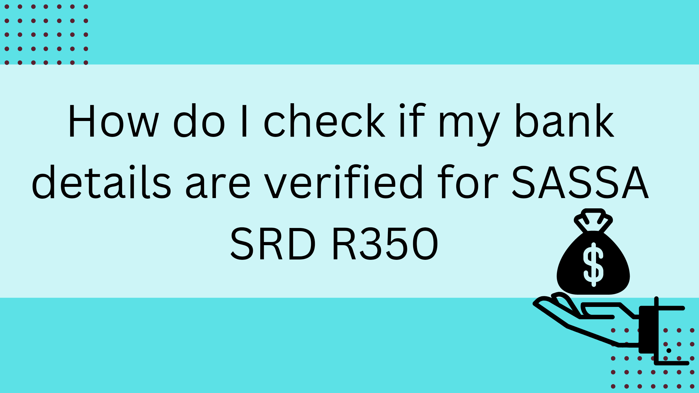 How do I check if my bank details are verified for SASSA SRD R350