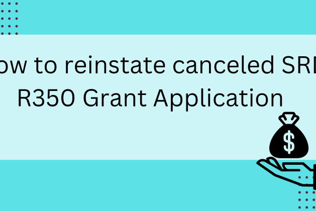 How to reinstate canceled SRD R350 Grant Application (Reinstatement of Canceled SRD R350)
