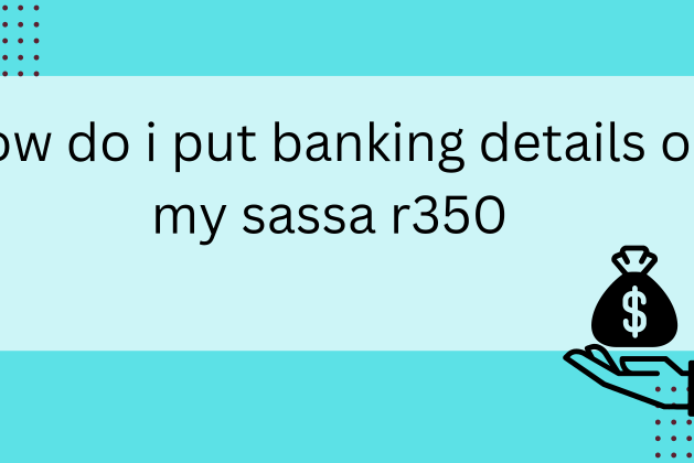 How Do I Put Banking Details On My SASSA R350 2023
