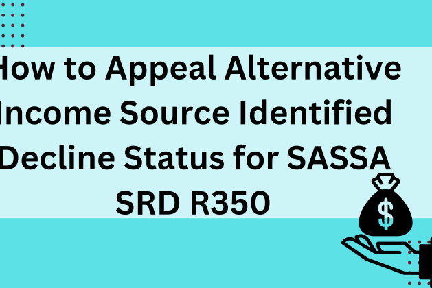 How to Appeal Alternative Income Source Identified Decline Status for SASSA SRD R350 May 2024