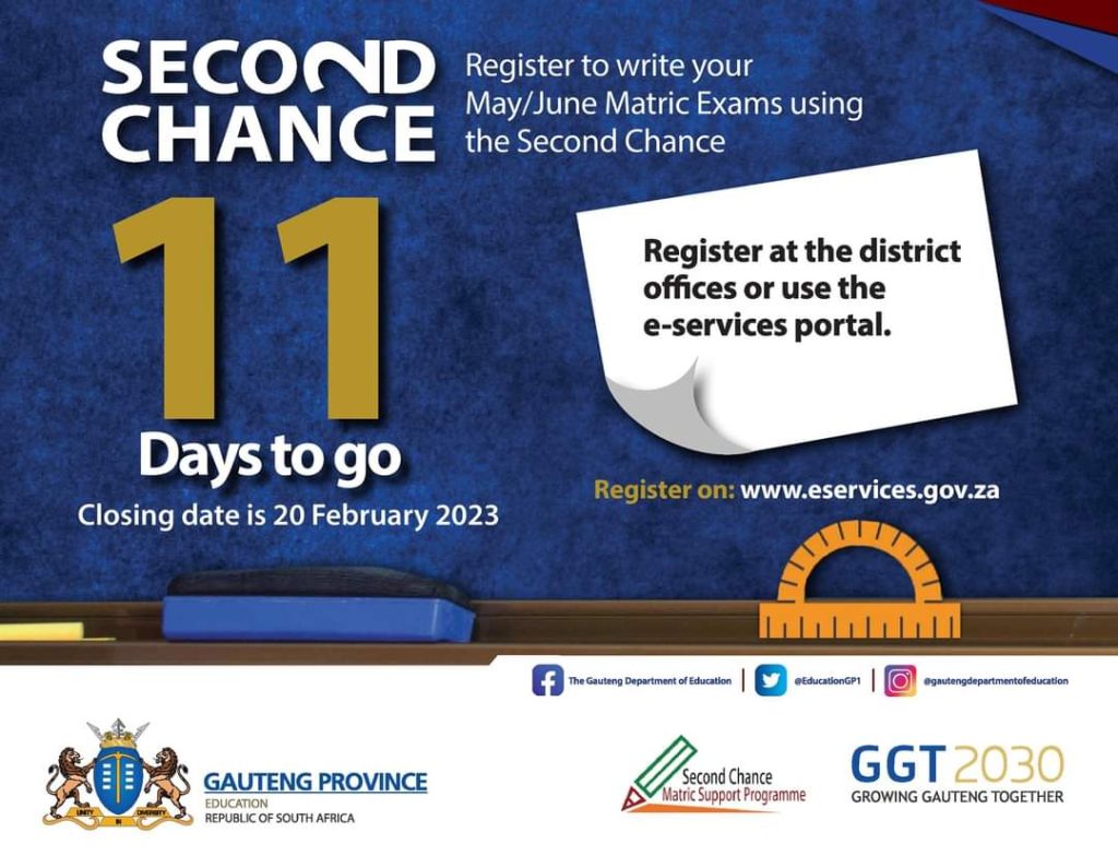 Register to write May June Matric Exams Second Chance
