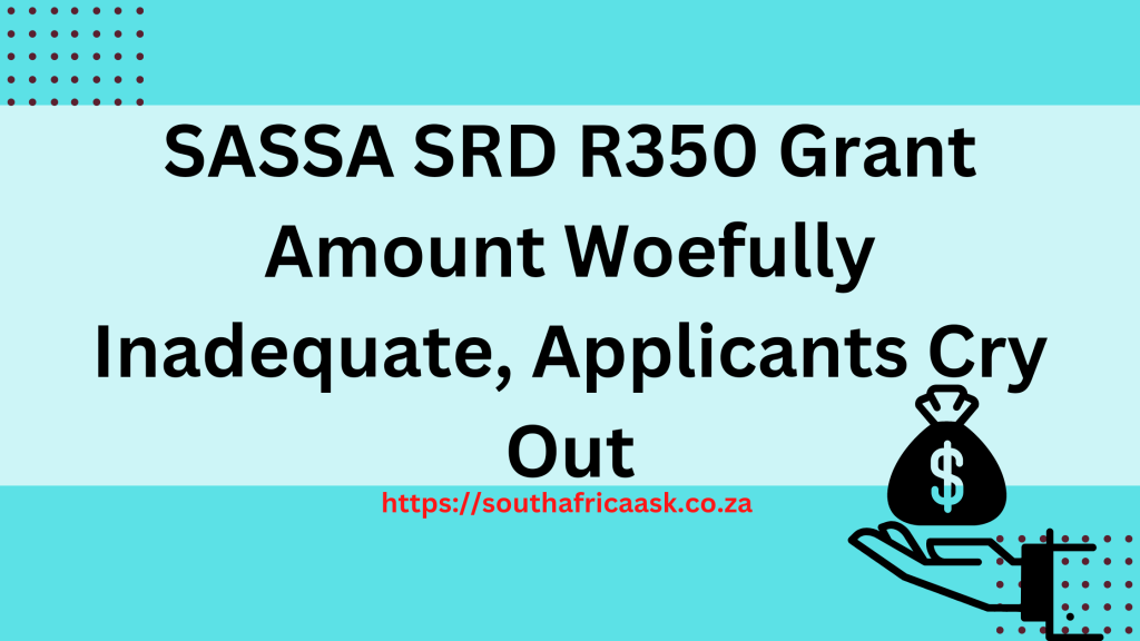 SASSA SRD R350 Grant Amount Woefully Inadequate, Applicants Cry Out