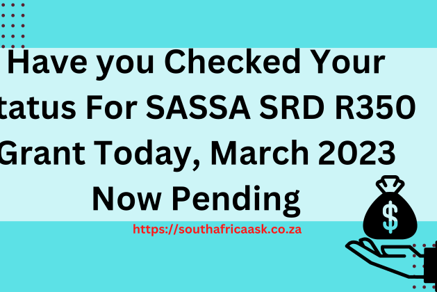 Have you Checked Your Status For SASSA SRD R350 Grant Today, March 2023 Now Pending