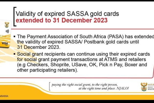 Validity of Expired SASSA Gold Card Extended