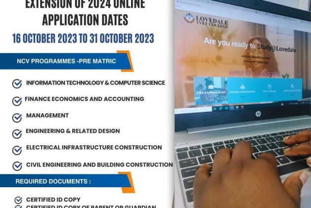 Lovedale TVET College Late Applications for 2024 Extension
