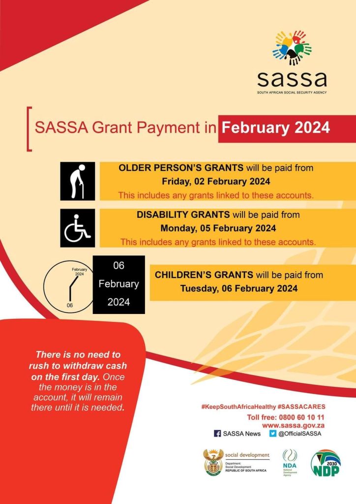 February 2024 SASSA Payments Dates Announced