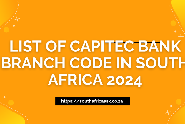 List of Capitec Bank Branch Code in South Africa 2024