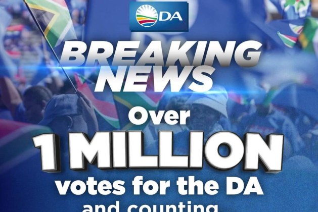 Breaking News: Democratic Alliance Secures Over 1 Million Votes in South Africa’s General Elections